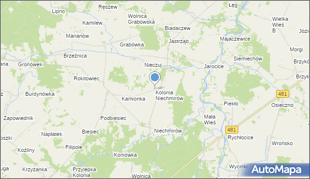 mapa Kolonia Niechmirów, Kolonia Niechmirów na mapie Targeo